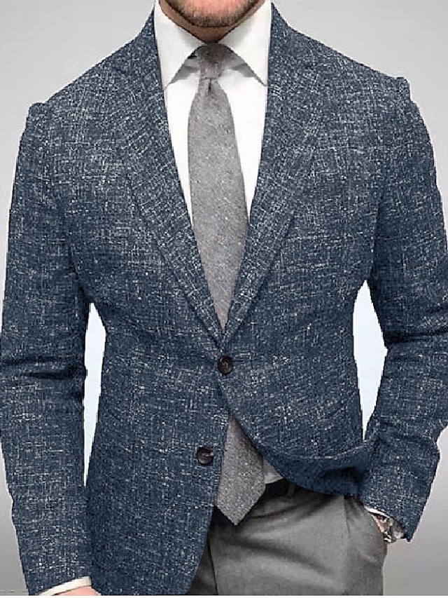 férfi alkalmi könnyű blézer dzseki csúcsos hajtókás kabát normál szabású elegáns kabát kék tavaszi ősz 2024