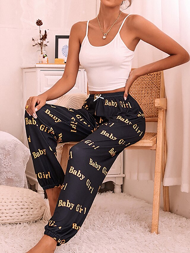 Womens Clothing Womens Sleep & Lounge | Womens Loungewear Sets 1 set Letter Simple Fashion Comfort Home Party Street Polyester S