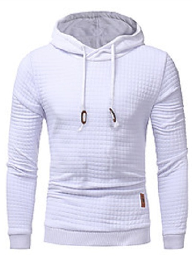 Mens Clothing Mens Hoodies & Sweatshirts | Mens Pullover Hoodie Sweatshirt Solid Color Hooded Daily Going out non-printing Sport