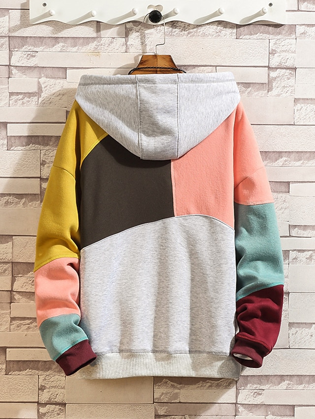 Mens Clothing Mens Hoodies & Sweatshirts | Mens Pullover Hoodie Sweatshirt Graphic Color Block Patchwork Casual Daily Holiday Ca