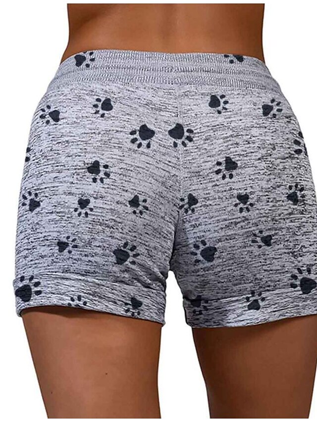 Womens Clothing Womens Bottoms | Womens Casual / Sporty Athleisure Shorts Side Pockets Elastic Drawstring Design Print Short Pan