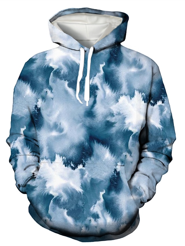 Mens Clothing Mens Hoodies & Sweatshirts | Mens Pullover Hoodie Sweatshirt Graphic Tie Dye Front Pocket Print Daily Weekend Stre