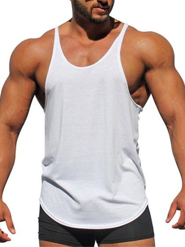 Men's Tank Top Sleeveless Shirt Plain Crewneck Sports & Outdoor Athleisure Sleeveless Clothing Apparel Fashion Streetwear Workout