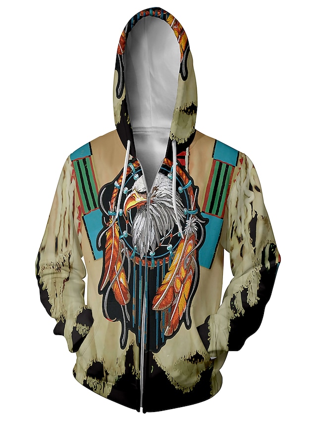  native indian hoodie jacket printed hooded sweatshirt 3D print casual long sleeve daily pullover hoodies
