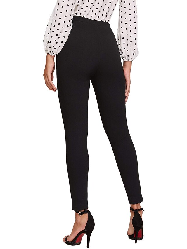 Women's Dress Pants Skinny High Waist Full Length Black Spring, Fall