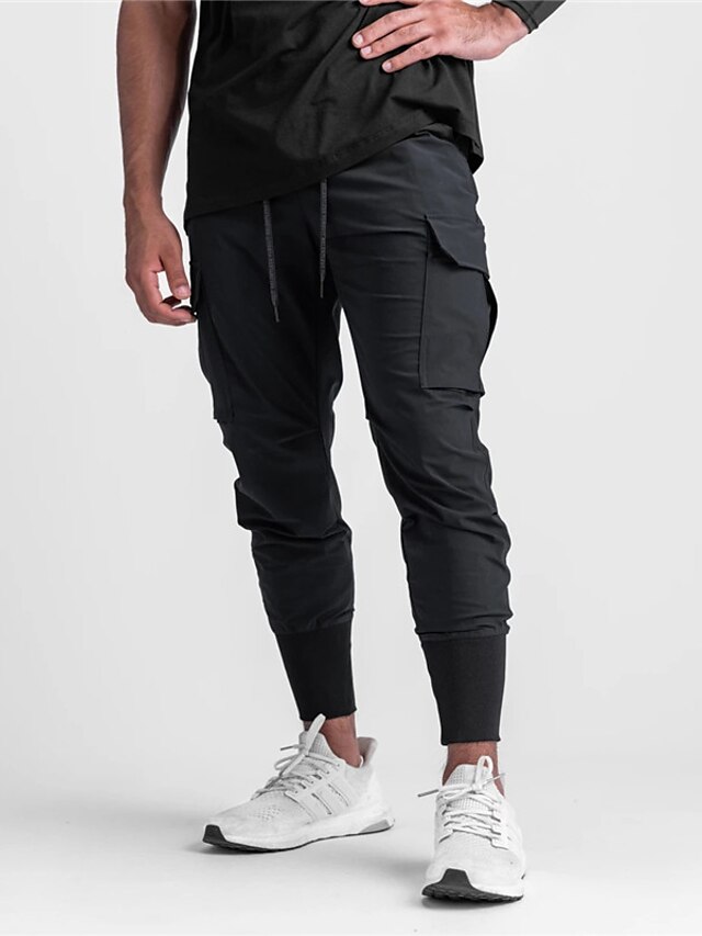 Mens Clothing Mens Bottoms | Mens Fashion Streetwear Jogger Sweatpants Trousers Multiple Pockets Elastic Drawstring Design Pants