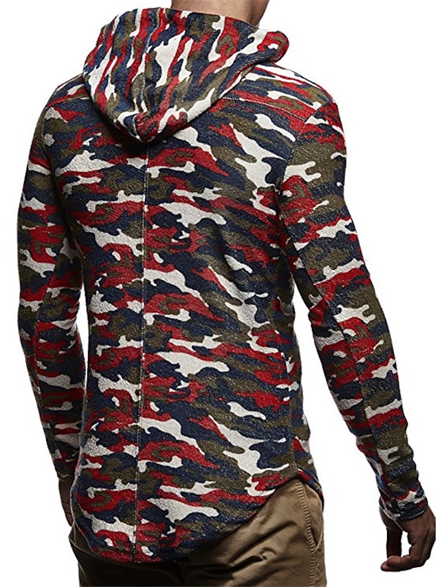 Mens Clothing Mens Hoodies & Sweatshirts | Mens Pullover Hoodie Sweatshirt Graphic Camo / Camouflage Print Casual Daily Holiday 