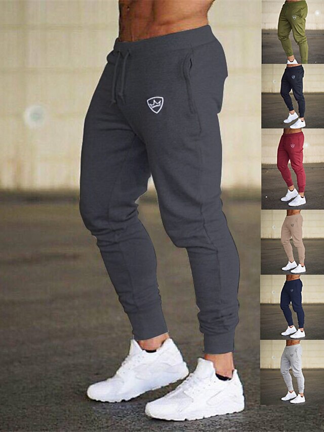  Men's Track Pants Sports Geometric Pattern Mid Waist ArmyGreen Black Gray M L XL