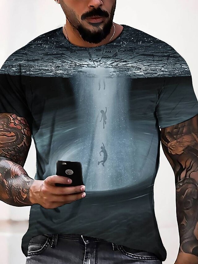 Mens Clothing Mens Tees & Tank Tops | Mens Tee T shirt Tee 3D Print Graphic Round Neck Casual Daily 3D Print Short Sleeve Tops F