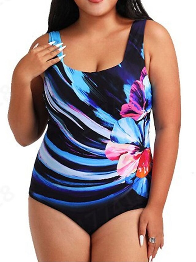 Womens Clothing Womens Swimwear | Womens Swimwear One Piece Monokini Bathing Suits Plus Size Swimsuit Open Back Printing for Big