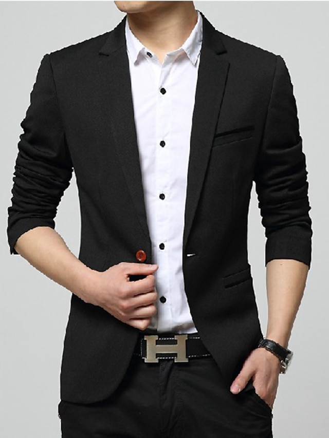 Mens Clothing Mens Outerwear | Mens Blazer Daily Wear to work Fall Spring Regular Coat Regular Fit Warm Breathable Business Casu