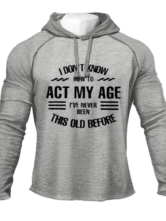 Mens Clothing Mens Hoodies & Sweatshirts | Mens Hoodie Pullover Hoodie Sweatshirt Letter Print Hooded Sports & Outdoor Casual Da