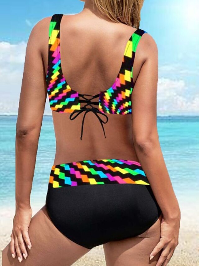 Womens Clothing Womens Swimwear | Womens Swimwear Bikini 2 Piece Plus Size Swimsuit Slim for Big Busts Plain Multi Color Yellow 