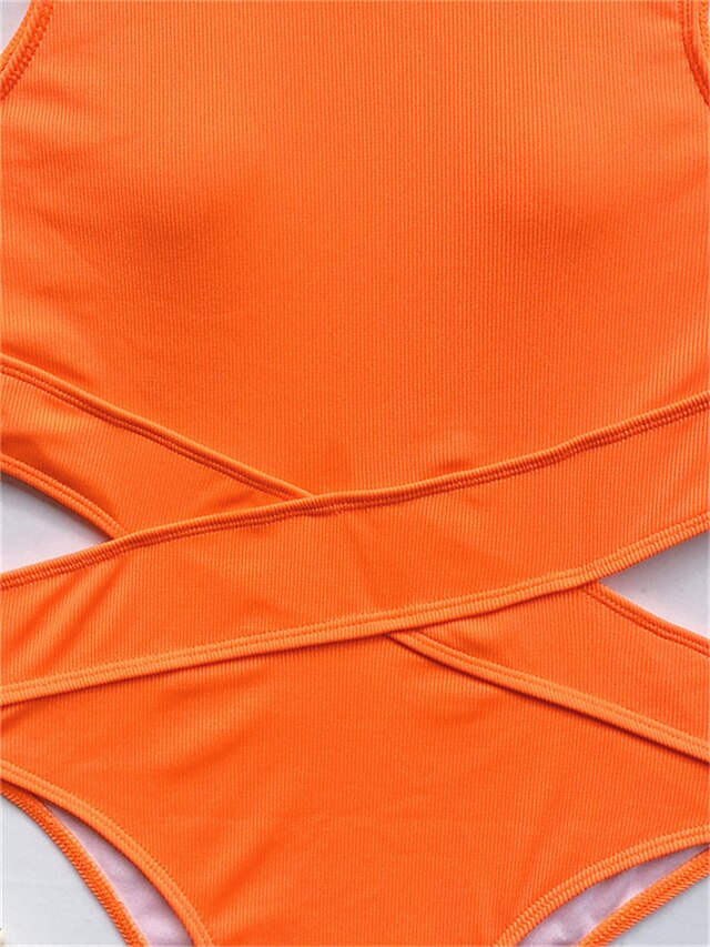 Womens Clothing Womens Swimwear | Womens Swimwear One Piece Monokini Bathing Suits Normal Swimsuit Backless Tummy Control Hole P