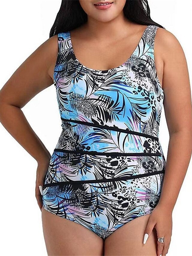 Womens Clothing Womens Swimwear | Womens Swimwear One Piece Monokini Bathing Suits Plus Size Swimsuit Open Back Printing for Big