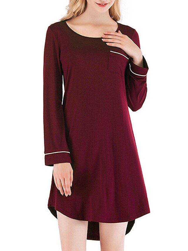 Womens Clothing Womens Sleep & Lounge | Womens Pajamas Nightgown Pure Color Simple Comfort Home Daily Bed Bamboo Breathable Gift