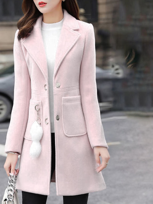 Womens Clothing Womens Outerwear | Womens Trench Coat Coat Street Daily Going out Fall Winter Long Coat Regular Fit Windproof Wa