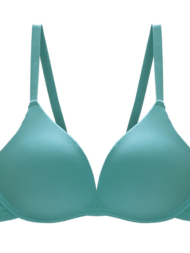  kvinders trådløse bh'er dobbelt rem justerbar fuld dækning v-hals åndbar ren farve krog & eye date casual daily nylon 1stk grøn sort / bh'er & bralettes hjemmetøj