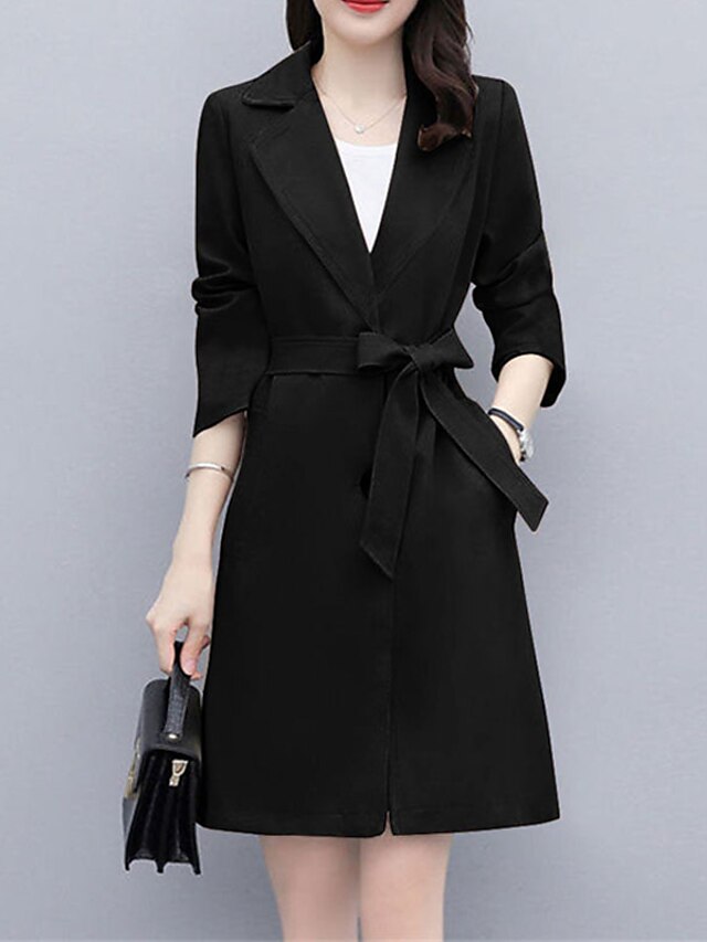 Womens Clothing Womens Outerwear | Womens Trench Coat Coat Street Daily Wear to work Spring Summer Long Coat Regular Fit Warm Br