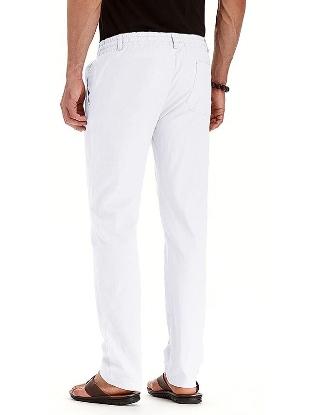 Mens Clothing Mens Bottoms | Mens Simple Chino Chinos Full Length Pants Business Office Solid Colored Mid Waist Slim White Black