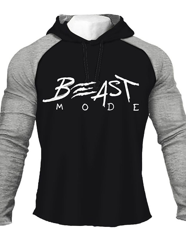 Mens Clothing Mens Hoodies & Sweatshirts | Mens Hoodie Pullover Hoodie Sweatshirt Letter Print Sports & Outdoor Casual Daily 3D 