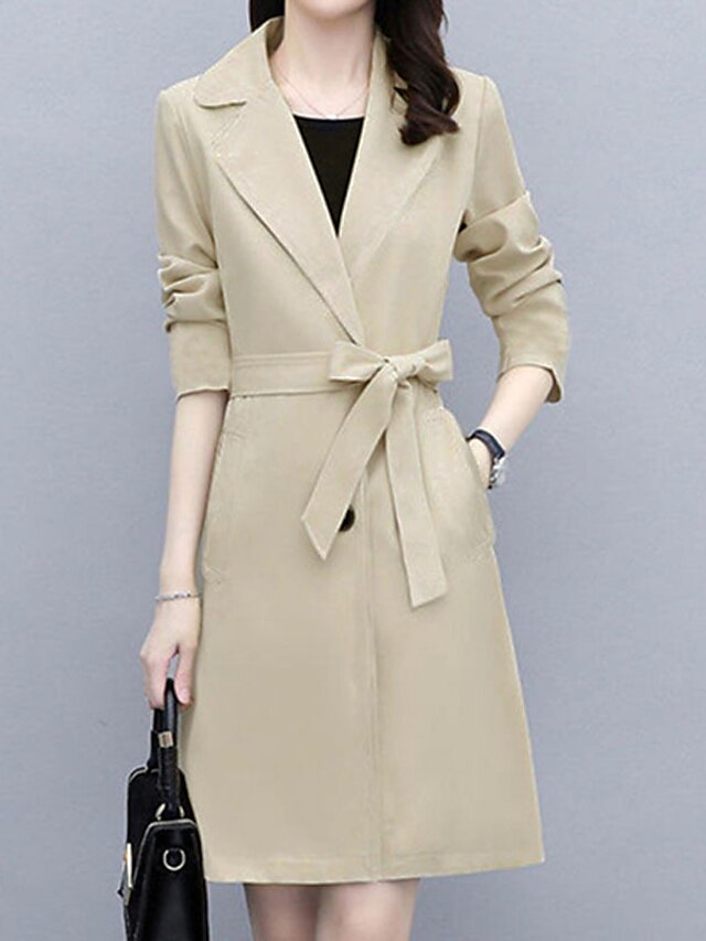 Womens Clothing Womens Outerwear | Womens Trench Coat Coat Street Daily Wear to work Spring Summer Long Coat Regular Fit Warm Br