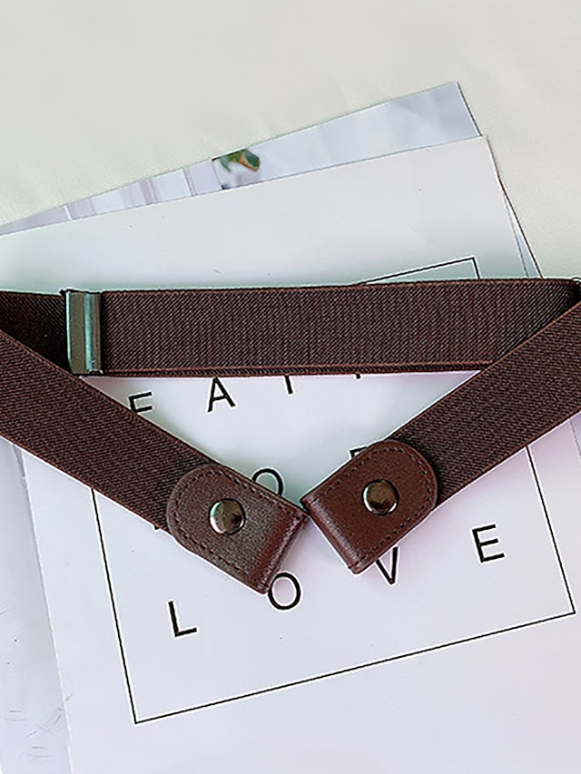 Womens Clothing Womens Accessories | Womens Waist Belt Daily Work Coffee Black Belt Pure Color - HP25572