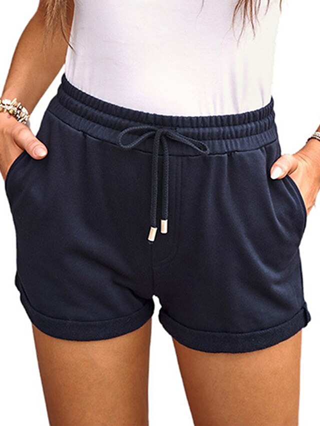 Womens Clothing Womens Bottoms | Womens Casual / Sporty Athleisure Shorts Side Pockets Elastic Drawstring Design Short Pants Cas