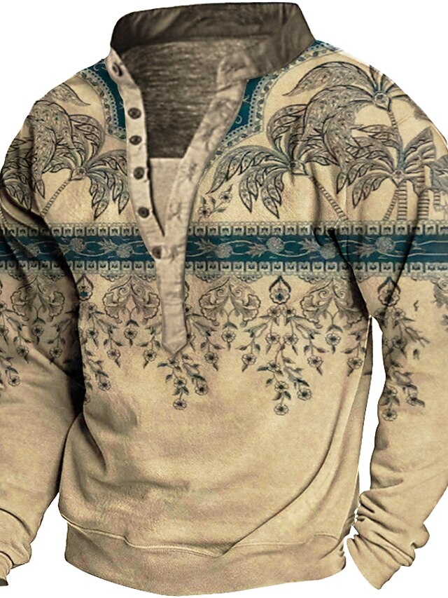 Men's Sweatshirt Pullover Thermal warm Fall Winter V Neck Graphic ...