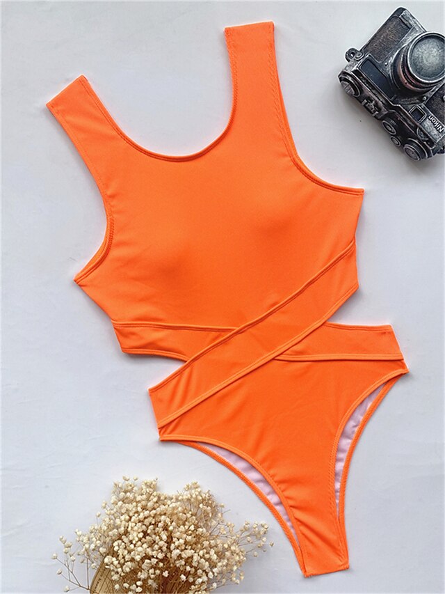 Womens Clothing Womens Swimwear | Womens Swimwear One Piece Monokini Bathing Suits Normal Swimsuit Backless Tummy Control Hole P