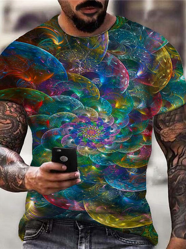 Mens Clothing Mens Tees & Tank Tops | Mens Unisex T shirt Tee 3D Print Graphic Prints Interstellar Crew Neck Street Daily Print 