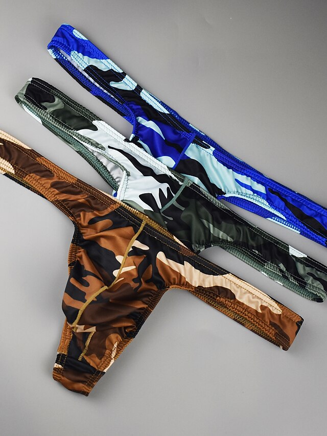 Mens Clothing Mens Bottoms | Mens Basic Print Sexy Camo Sexy Panties Briefs Underwear Stretchy Low Waist Multi color M / Classic