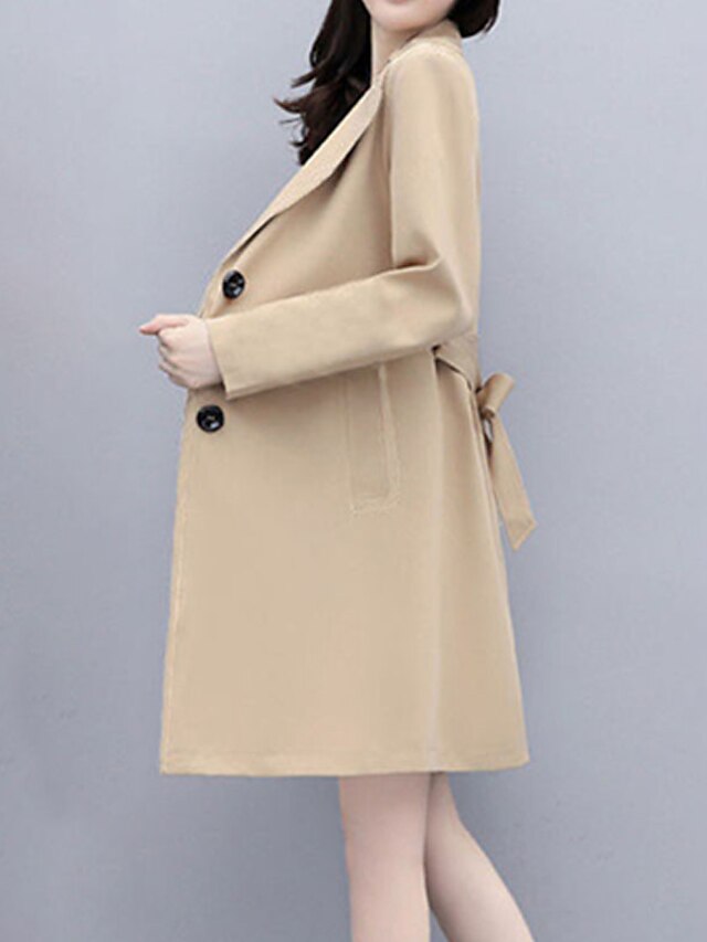 Womens Clothing Womens Outerwear | Womens Trench Coat Coat Street Daily Wear to work Spring Summer Long Coat Regular Fit Warm Br