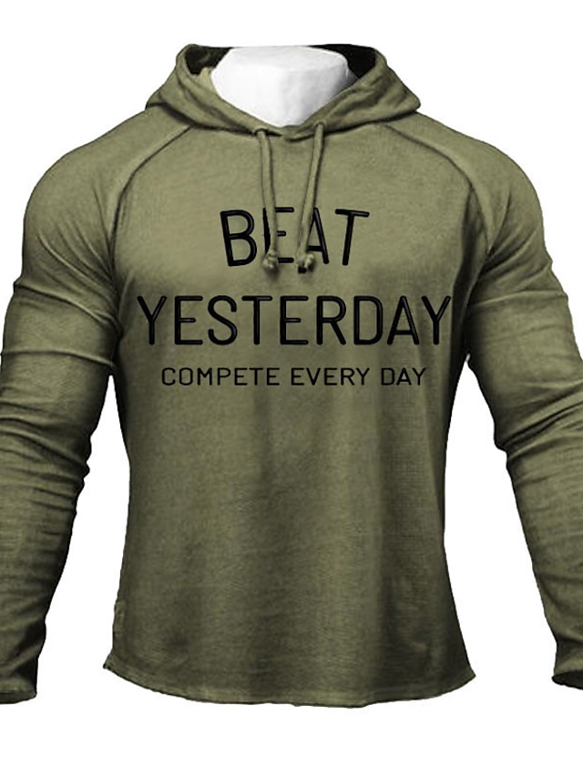 Mens Clothing Mens Hoodies & Sweatshirts | Mens Hoodie Pullover Hoodie Sweatshirt Letter Print Hooded Sports & Outdoor Casual Da