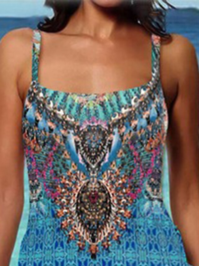 Maillots de Bain Tankini 2 pièces Maillot de bain Dos ouvert Imprimé