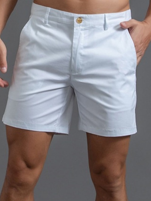  Men's Stylish Casual / Sporty Shorts Chino Shorts Pocket Short Pants Sports Outdoor Daily Micro-elastic Solid Color Comfort Breathable Mid Waist ArmyGreen Green White Black Khaki L XL XXL 3XL