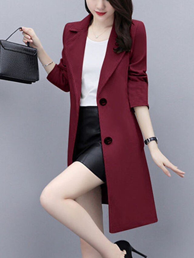 Womens Clothing Womens Outerwear | Womens Trench Coat Coat Street Daily Wear to work Spring Summer Long Coat Regular Fit Warm Br