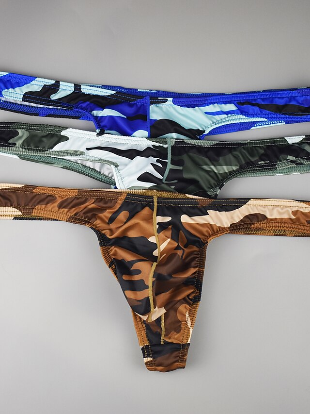 Mens Clothing Mens Bottoms | Mens Basic Print Sexy Camo Sexy Panties Briefs Underwear Stretchy Low Waist Multi color M / Classic