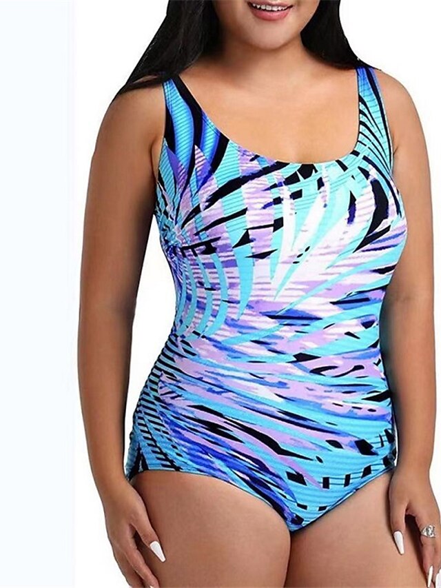 Womens Clothing Womens Swimwear | Womens Swimwear One Piece Monokini Bathing Suits Plus Size Swimsuit Open Back Printing for Big