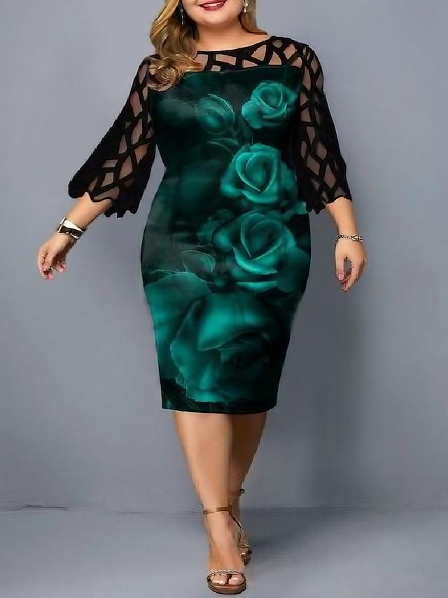 Women‘s Plus Size Curve Flattering Dresses Elegant Apple Shaped Dress ...