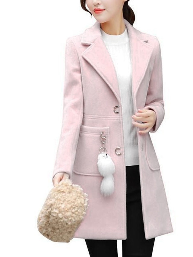 Womens Clothing Womens Outerwear | Womens Trench Coat Coat Street Daily Going out Fall Winter Long Coat Regular Fit Windproof Wa