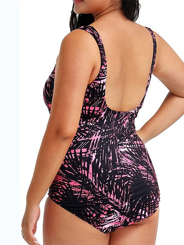 Womens Clothing Womens Swimwear | Womens Swimwear One Piece Monokini Bathing Suits Plus Size Swimsuit Open Back Printing for Big