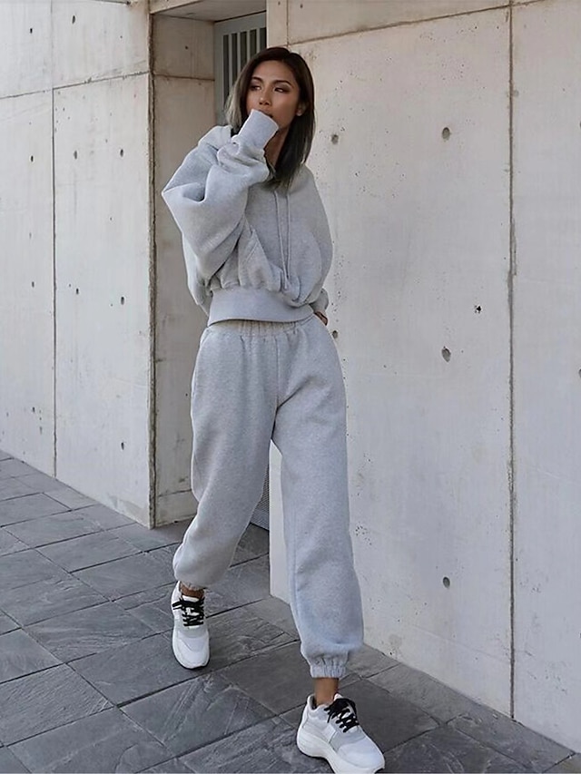 womens grey sweat suit