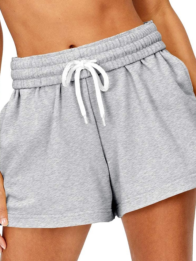 Womens Clothing Womens Bottoms | Womens Casual / Sporty Athleisure Shorts Side Pockets Elastic Drawstring Design Short Pants Cas