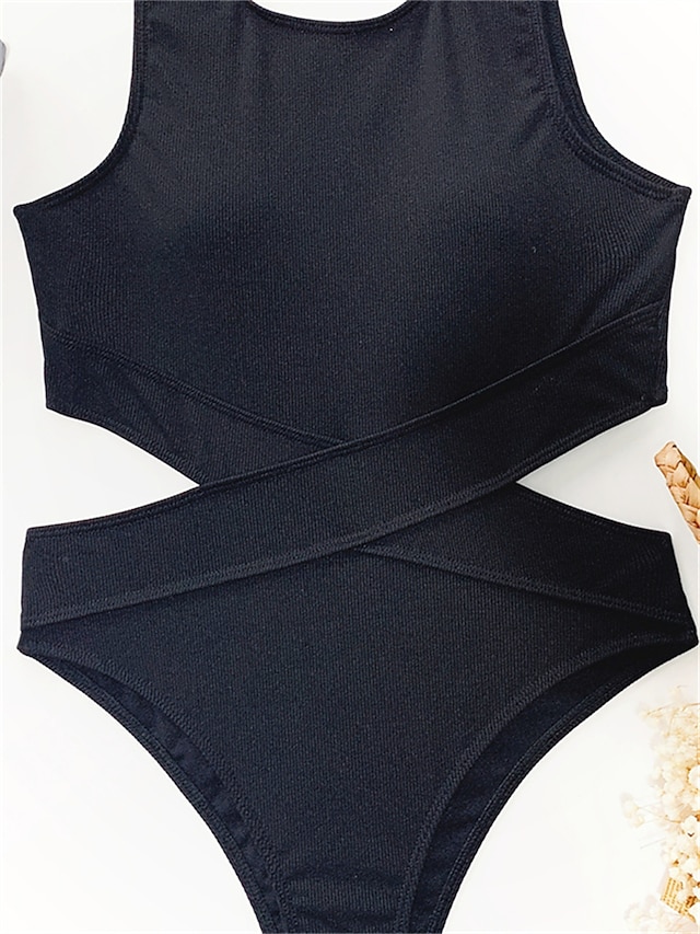 Womens Clothing Womens Swimwear | Womens Swimwear One Piece Monokini Bathing Suits Normal Swimsuit Backless Tummy Control Hole P