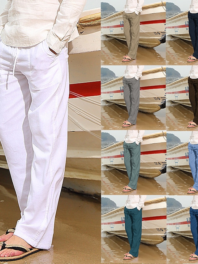 casual linnen strandbroek Zomer linnen korte broek voor heren elastische taille shorts Kleding Herenkleding Shorts 