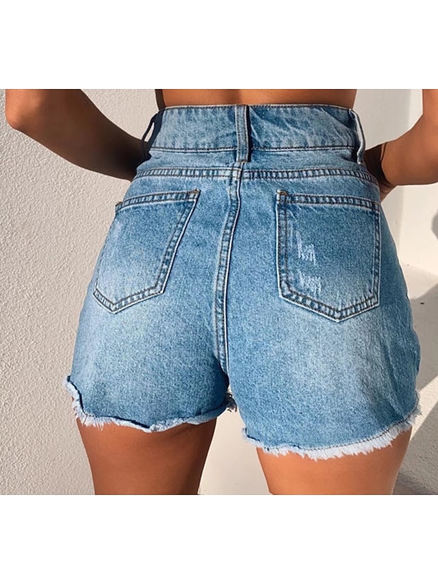 Womens Clothing Womens Bottoms | Womens Fashion Jeans Shorts Hot Pants Side Pockets Cut Out Short Pants Casual Weekend Micro-ela