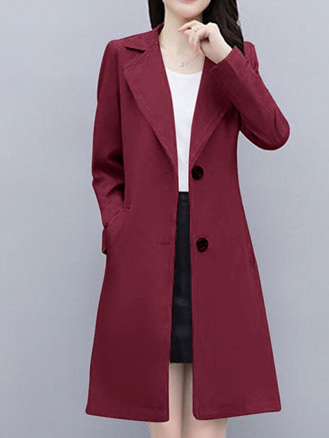 Womens Clothing Womens Outerwear | Womens Trench Coat Coat Street Daily Wear to work Spring Summer Long Coat Regular Fit Warm Br