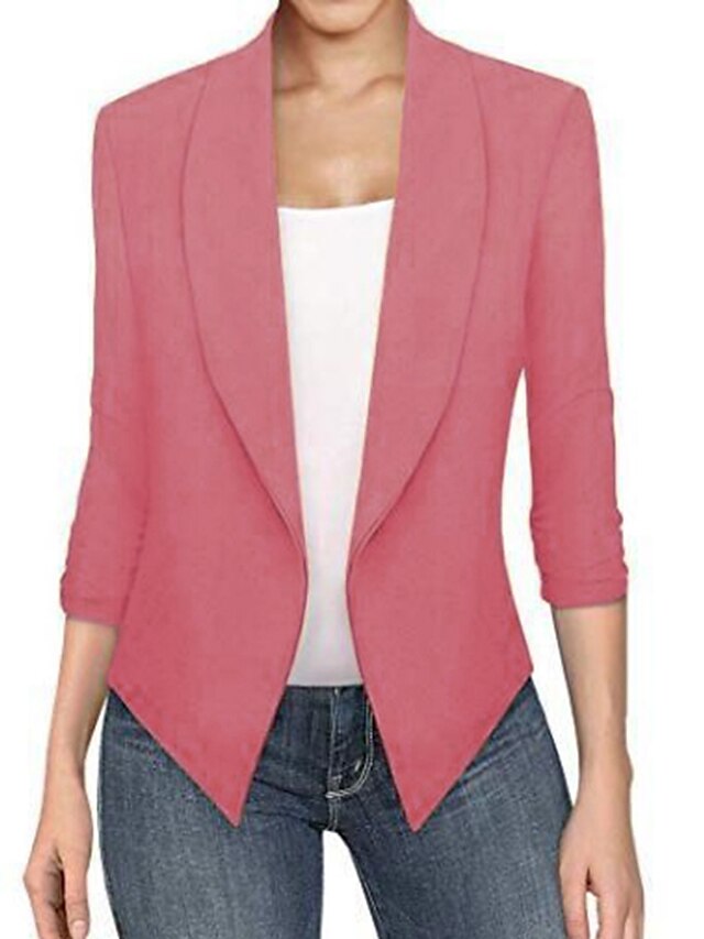 Women's Blazer Solid Colored Classic Coats / Jackets Long Sleeve Coat ...
