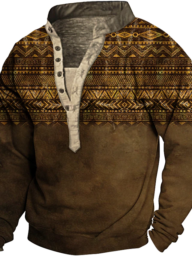 Men's Sweatshirt Pullover Thermal warm Fall Winter V Neck Graphic ...
